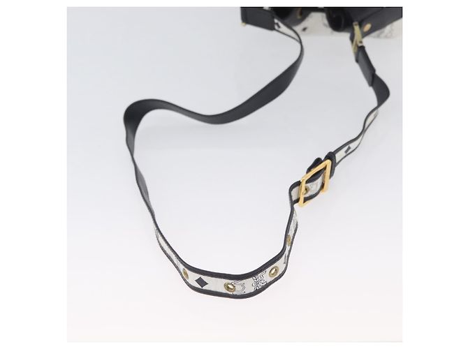 Borsa a Spalla MCM Vicetos Logogram in Pelle PVC Bianco e Oro Auth 173499 D'oro - vista 7
