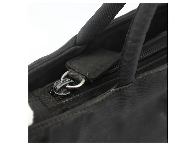 PRADA Borsa a mano in nylon nero argento Auth bs34325 - vista 10