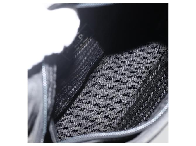 PRADA Borsa a mano in nylon nero argento Auth bs34325 - vista 11