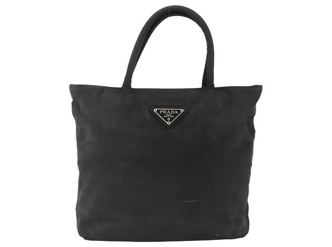 PRADA Borsa a mano in nylon nero argento Auth bs34325 - vista 13