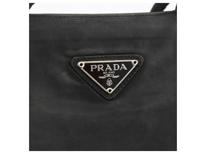PRADA Borsa a mano in nylon nero argento Auth bs34325 - vista 17
