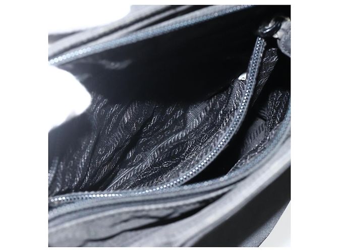 PRADA Borsa a mano in nylon nero argento Auth bs34325 - vista 22