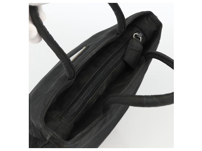 PRADA Borsa a mano in nylon nero argento Auth bs34325 - vista 6