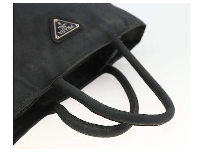 PRADA Borsa a mano in nylon nero argento Auth bs34325 - vista 7