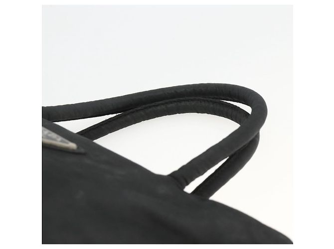 PRADA Borsa a mano in nylon nero argento Auth bs34325 - vista 8