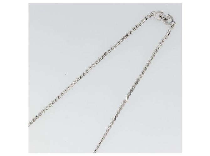 Collana Christian Dior metallo Argento Auth bs34222A - vista 10