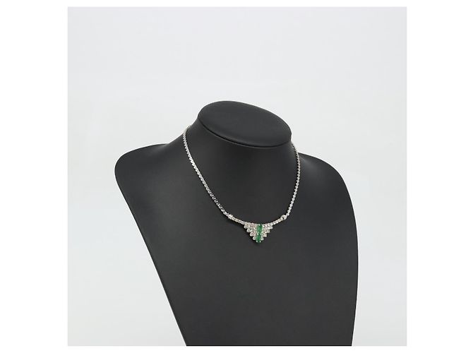 Collana Christian Dior metallo Argento Auth bs34222A - vista 12