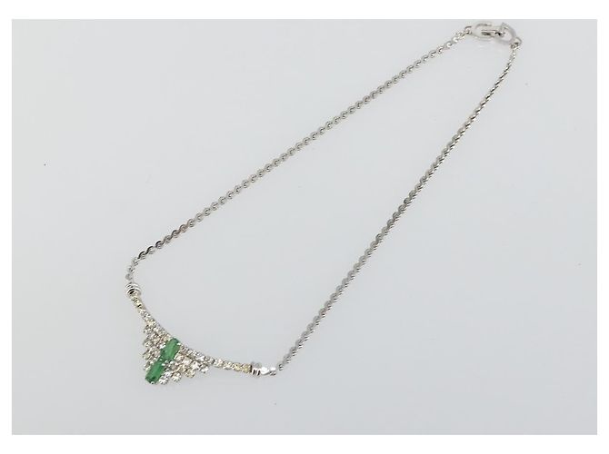Collana Christian Dior metallo Argento Auth bs34222A - vista 2