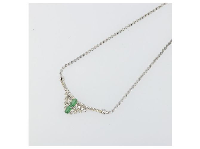 Collana Christian Dior metallo Argento Auth bs34222A - vista 4