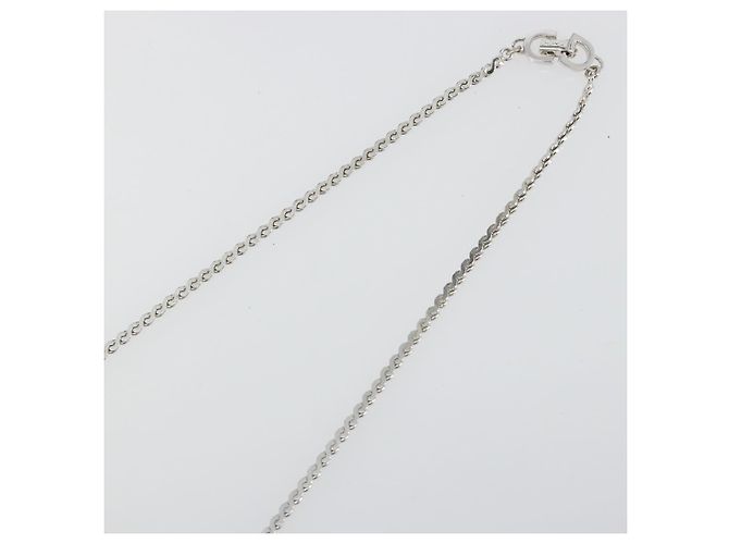 Collana Christian Dior metallo Argento Auth bs34222A - vista 5