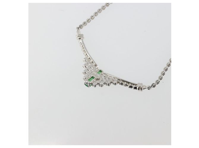 Collana Christian Dior metallo Argento Auth bs34222A - vista 8