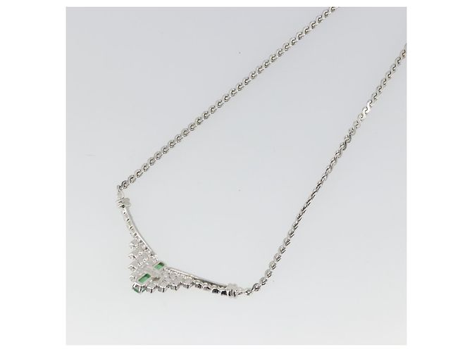 Collana Christian Dior metallo Argento Auth bs34222A - vista 9