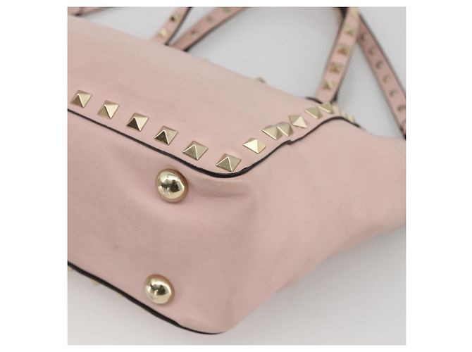 Borsa a mano in pelle Valentino Rock Studs 2 in 1 Rosa Oro Auth BA11911A D'oro - vista 15