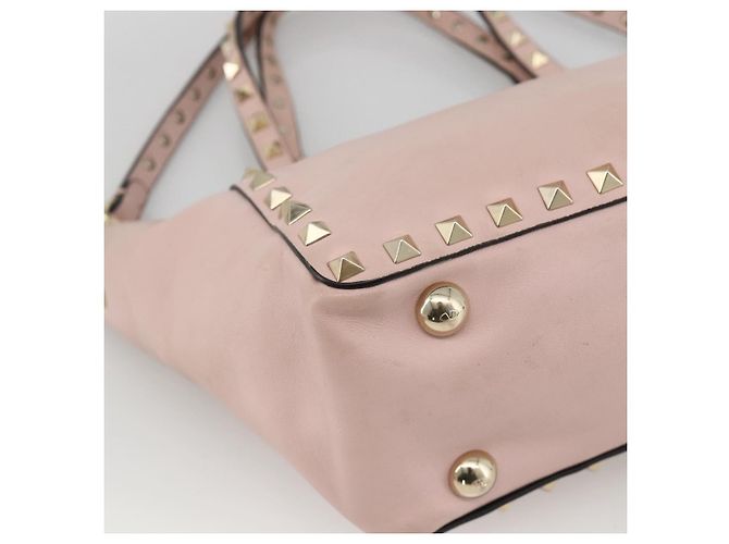 Borsa a mano in pelle Valentino Rock Studs 2 in 1 Rosa Oro Auth BA11911A D'oro - vista 16