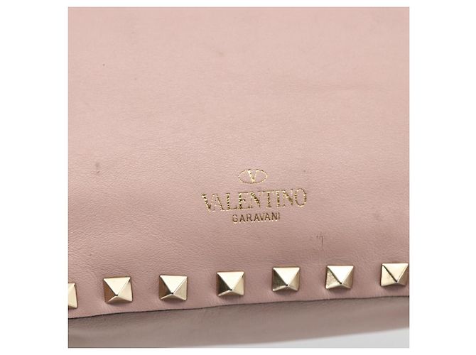 Borsa a mano in pelle Valentino Rock Studs 2 in 1 Rosa Oro Auth BA11911A D'oro - vista 18
