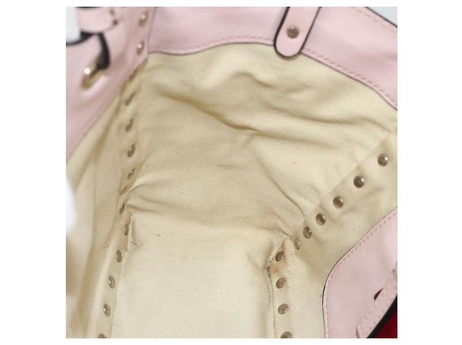 Borsa a mano in pelle Valentino Rock Studs 2 in 1 Rosa Oro Auth BA11911A D'oro - vista 21