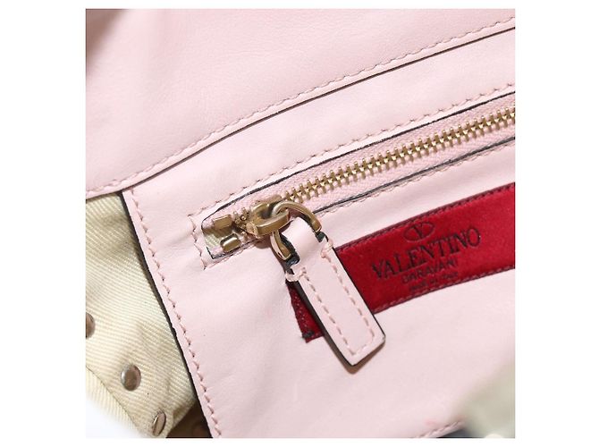 Borsa a mano in pelle Valentino Rock Studs 2 in 1 Rosa Oro Auth BA11911A D'oro - vista 22