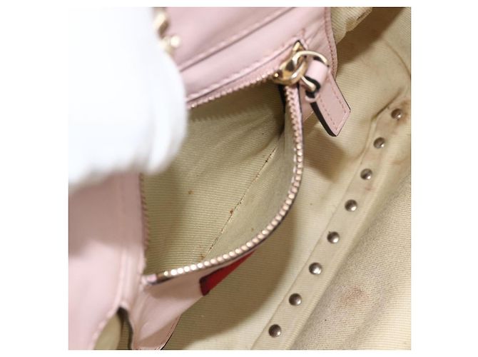 Borsa a mano in pelle Valentino Rock Studs 2 in 1 Rosa Oro Auth BA11911A D'oro - vista 23
