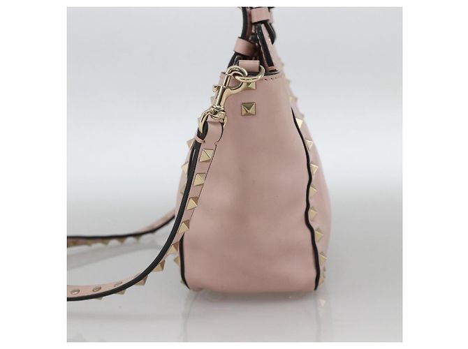 Borsa a mano in pelle Valentino Rock Studs 2 in 1 Rosa Oro Auth BA11911A D'oro - vista 4