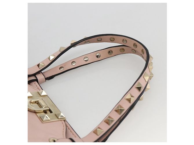 Borsa a mano in pelle Valentino Rock Studs 2 in 1 Rosa Oro Auth BA11911A D'oro - vista 8