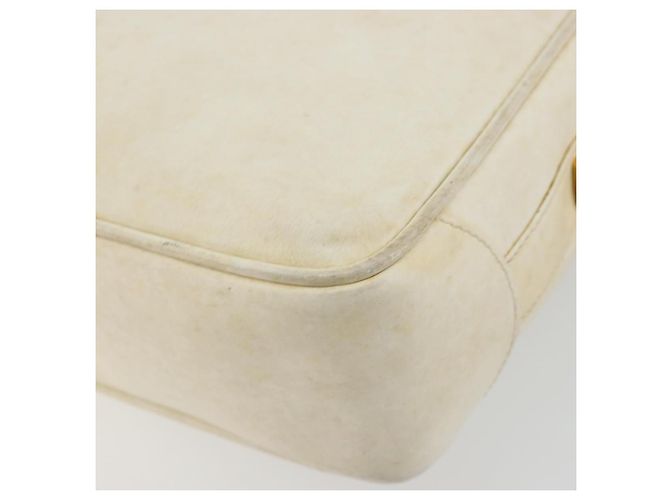 Gucci Borsa a Spalla in Pelle Bianca e Oro Auth BAZ692 Bianco D'oro - vista 12