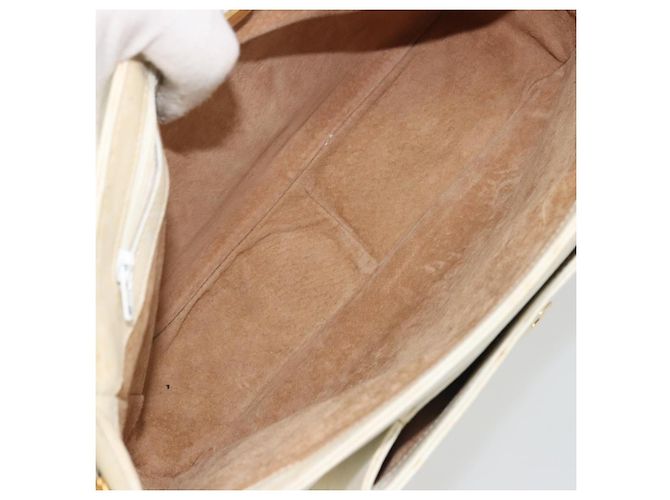 Gucci Borsa a Spalla in Pelle Bianca e Oro Auth BAZ692 Bianco D'oro - vista 17