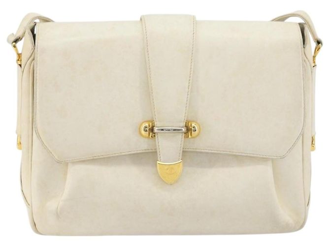 Gucci Borsa a Spalla in Pelle Bianca e Oro Auth BAZ692 Bianco D'oro - vista 2