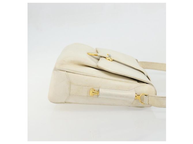 Gucci Borsa a Spalla in Pelle Bianca e Oro Auth BAZ692 Bianco D'oro - vista 4