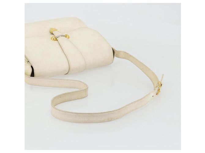 Gucci Borsa a Spalla in Pelle Bianca e Oro Auth BAZ692 Bianco D'oro - vista 7