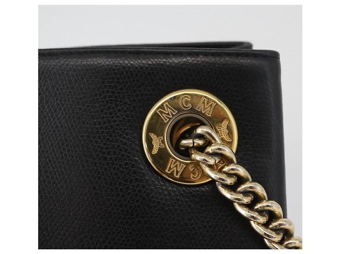 Borsa a Spalla in Pelle MCM Chain Nera Oro Auth BA11650 Nero D'oro - vista 14
