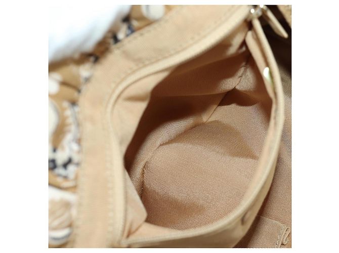 CHANEL Borsa a Mano Camelia Tela Beige Oro CC Auth BAZ669V D'oro - vista 21