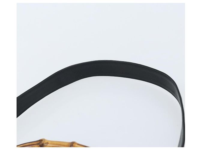 Borsa a Spalla in Pelle Gucci Bamboo 2way Nera Oro 001 1781 1577 Auth 174579 Nero D'oro - vista 10