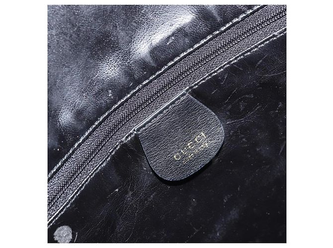 Borsa a Spalla in Pelle Gucci Bamboo 2way Nera Oro 001 1781 1577 Auth 174579 Nero D'oro - vista 16