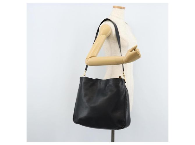 Borsa a Spalla in Pelle Gucci Bamboo 2way Nera Oro 001 1781 1577 Auth 174579 Nero D'oro - vista 23