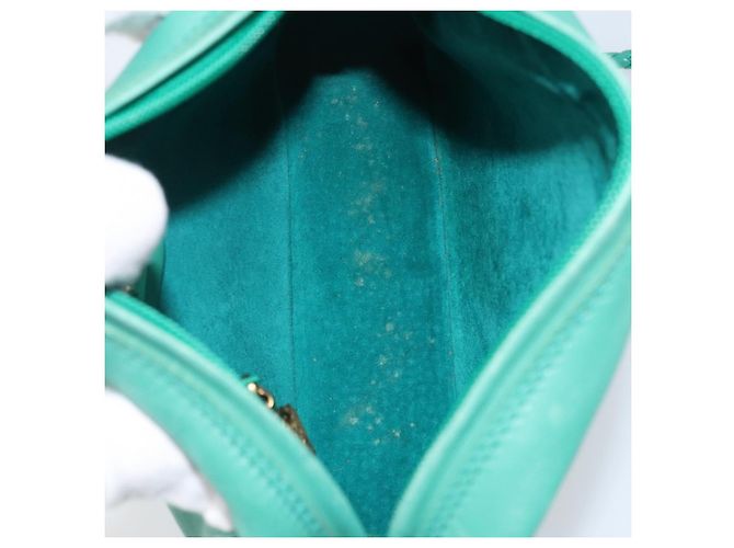 Sac à épaule GUCCI Suède Vert Or Auth BA11758A Doré - vue 12