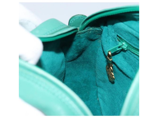 Sac à épaule GUCCI Suède Vert Or Auth BA11758A Doré - vue 14