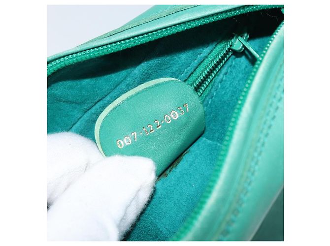 Sac à épaule GUCCI Suède Vert Or Auth BA11758A Doré - vue 17
