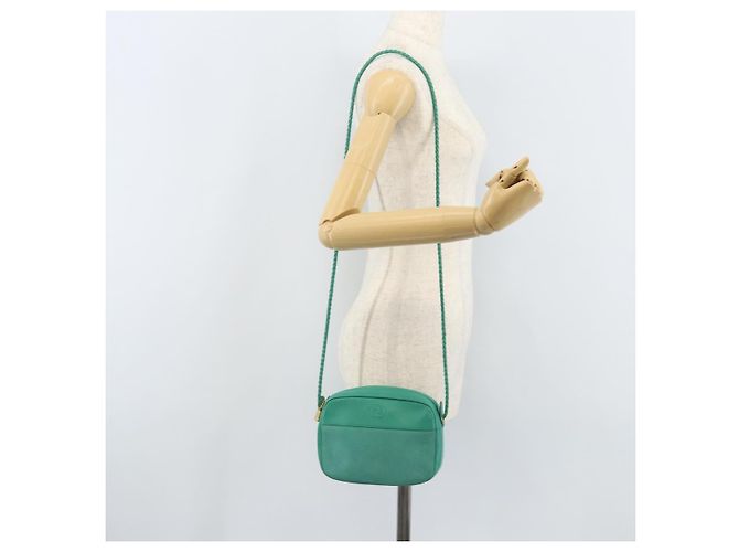 Sac à épaule GUCCI Suède Vert Or Auth BA11758A Doré - vue 18