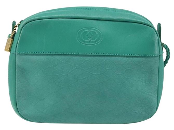 Sac à épaule GUCCI Suède Vert Or Auth BA11758A Doré - vue 2