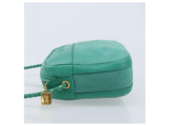 Sac à épaule GUCCI Suède Vert Or Auth BA11758A Doré - vue 5