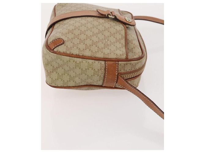 Céline Borsa Clutch in Tela Macadam CELINE in Pelle PVC 3 Pezzi Marrone Beige Auth fm5236 - vista 11