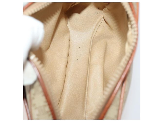 Céline Borsa Clutch in Tela Macadam CELINE in Pelle PVC 3 Pezzi Marrone Beige Auth fm5236 - vista 15