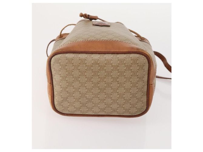 Céline Borsa Clutch in Tela Macadam CELINE in Pelle PVC 3 Pezzi Marrone Beige Auth fm5236 - vista 7