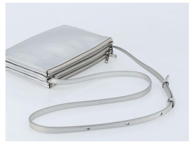 Céline Borsa a Spalla in Pelle Argento Auth BA11569 - vista 7