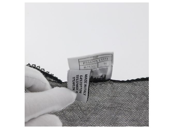 CHANEL COCO Marca Cortada Y Cosecha Algodón Negro Blanco P23429V13551 CC Auth BAZ828M - vista 10