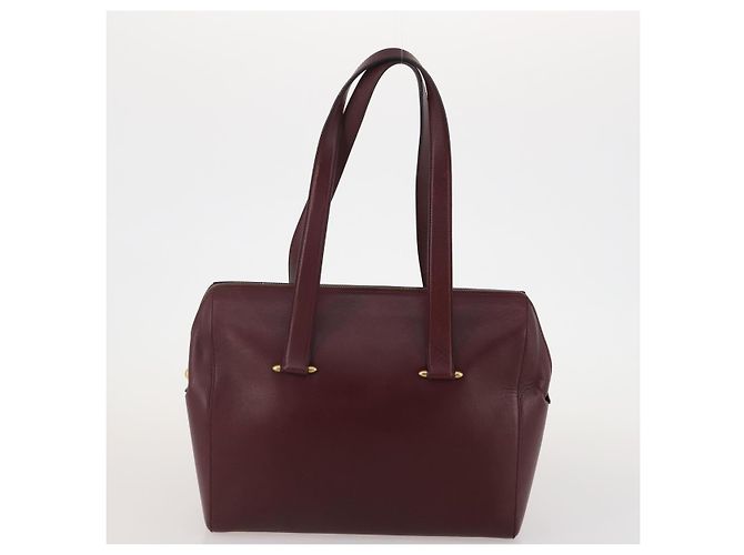 Borsa a Spalla BALLY Cartier in Pelle 2 Set Bordeaux Bianco Auth bs34145 Bordò - vista 10