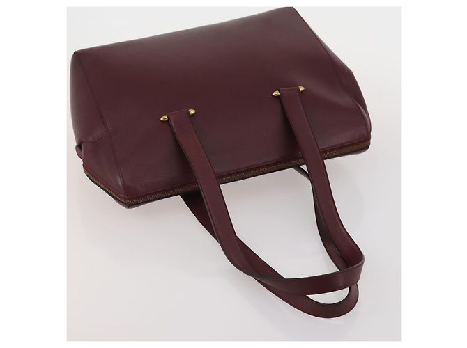 Borsa a Spalla BALLY Cartier in Pelle 2 Set Bordeaux Bianco Auth bs34145 Bordò - vista 13