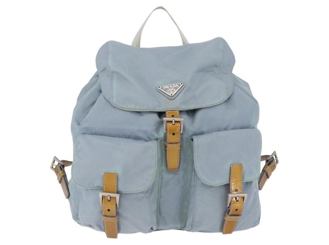 PRADA Backpack Nylon Light Blue Silver Auth 172516 Silvery - view 13