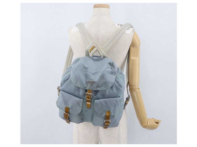 PRADA Backpack Nylon Light Blue Silver Auth 172516 Silvery - view 33