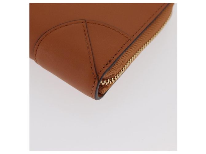 MCM Cartera Larga de Cuero Marrón Dorado MYLDATA04 Auth SW2294V Castaño - vista 10